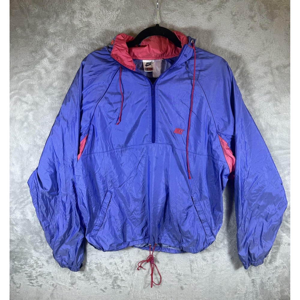 Vintage Nike Jacket Mens Large Purple Pink Cross Training Windbreaker Hooded 90s